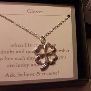 Sterling Silver infinite meaning necklace  Clover